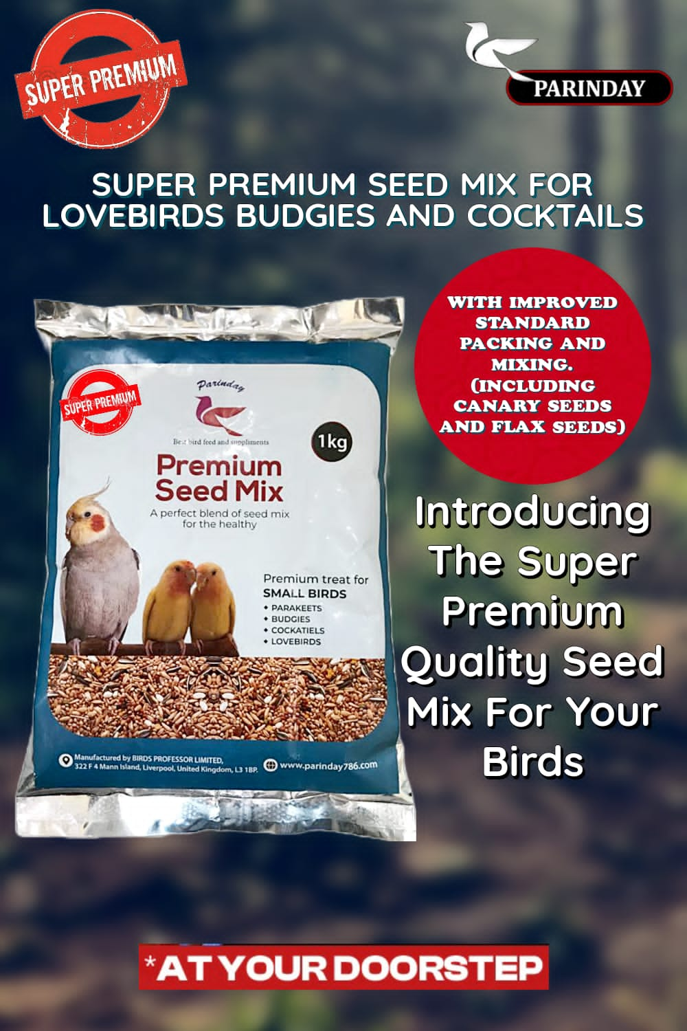 Super Premium Seed mix for lovebirds, budgies and cocktails